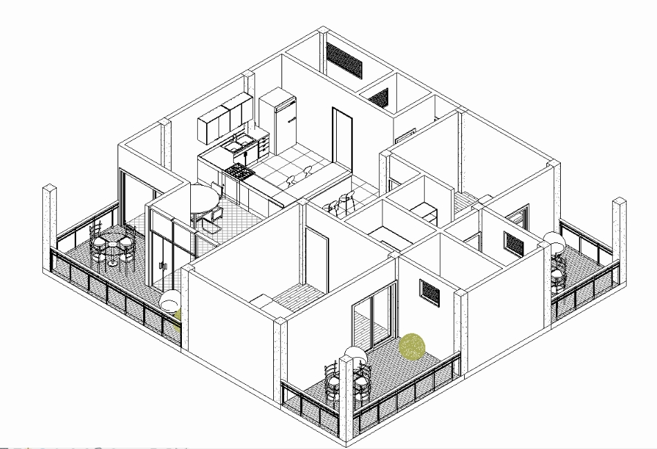 Apartamento modelo de 2 habitaciones 