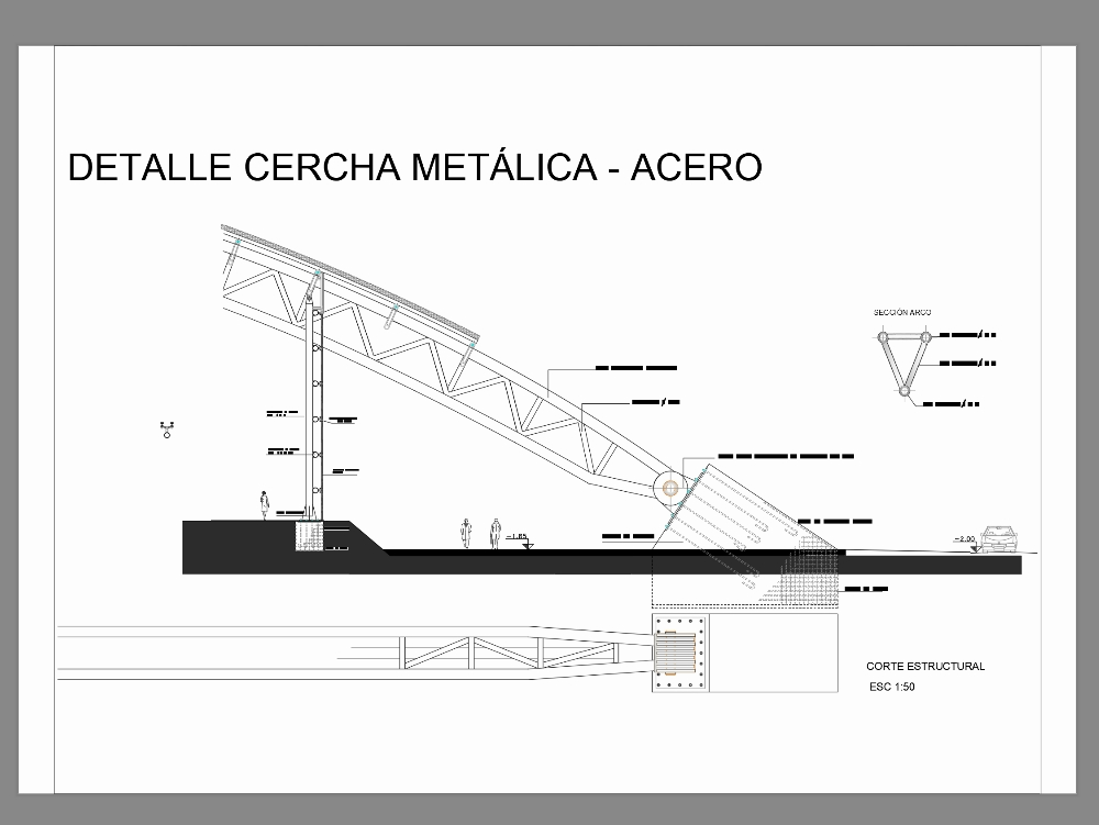Construction detail of metal truss
