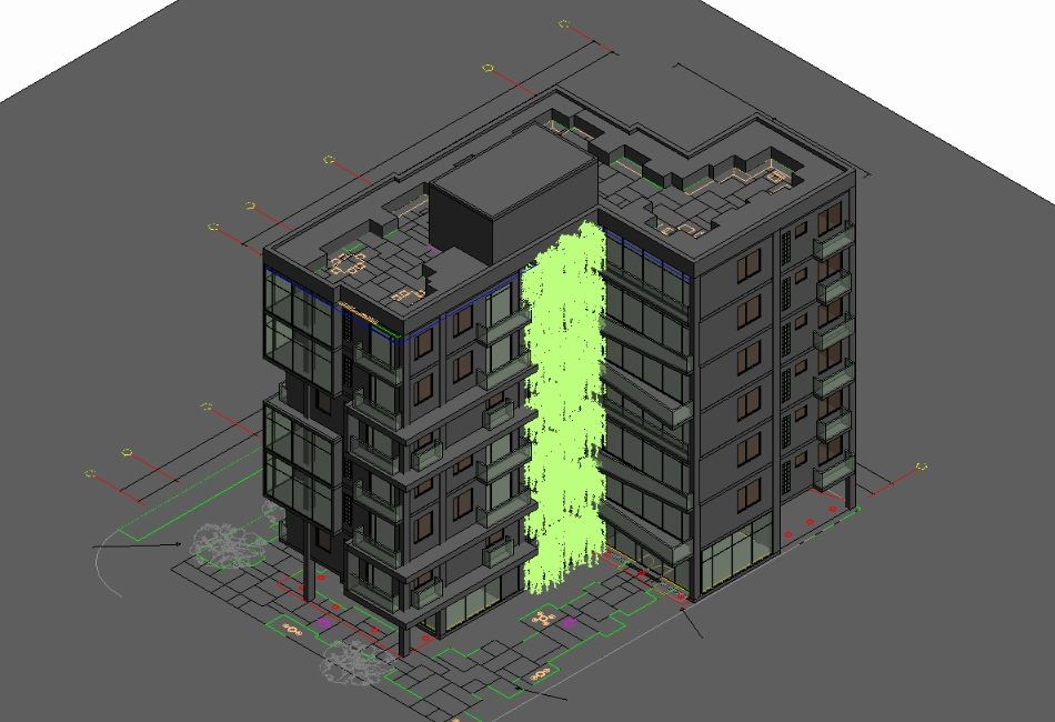 3D-Modellierung eines Mehrfamilienhauses