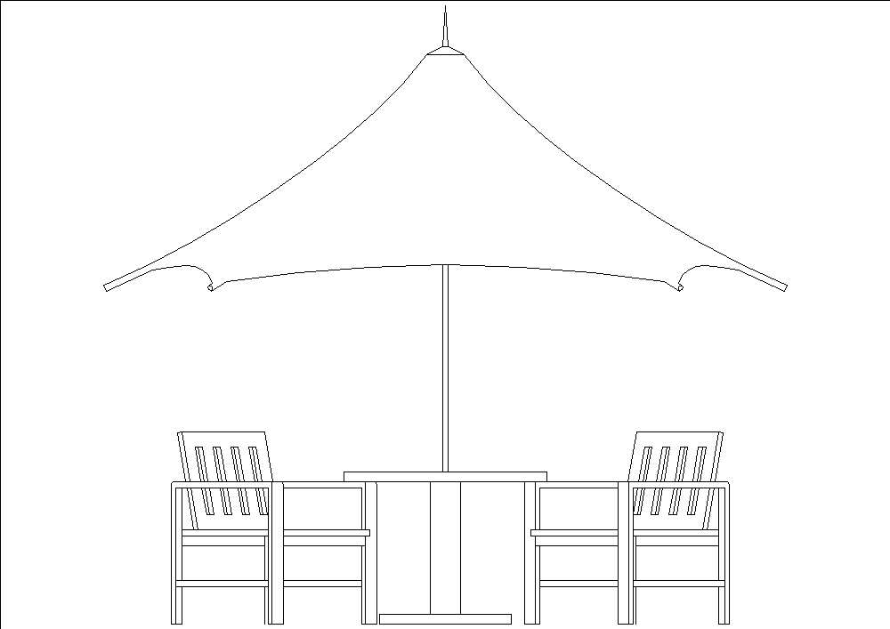 Umbrella table and chairs