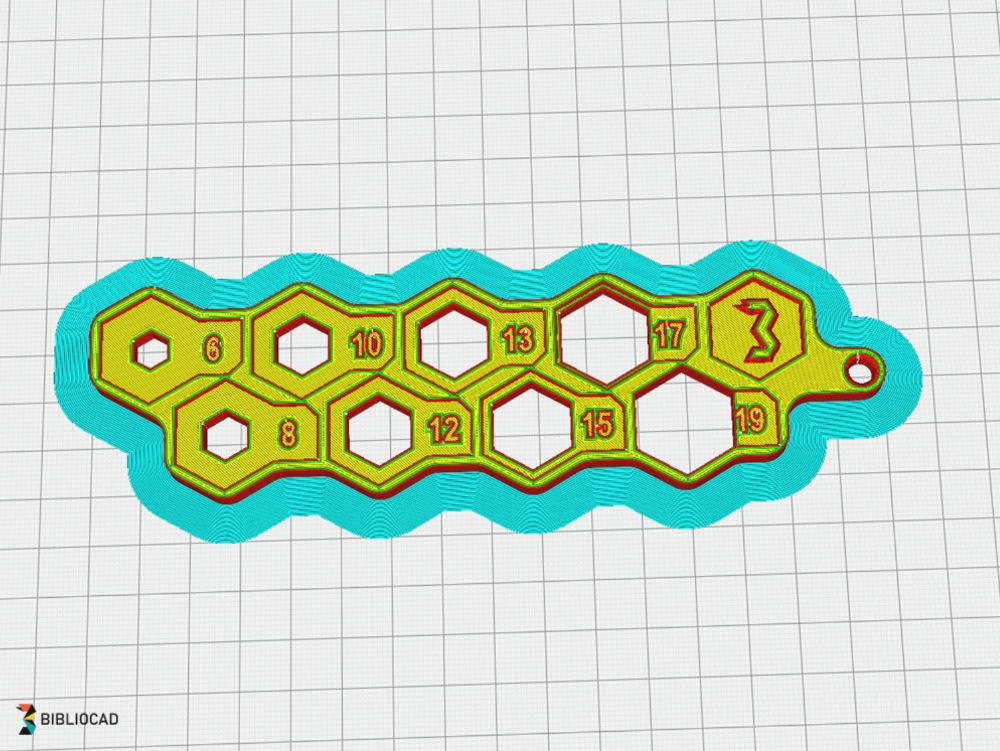 Gadgets Biblio: ferramenta para medir parafusos hexagonais