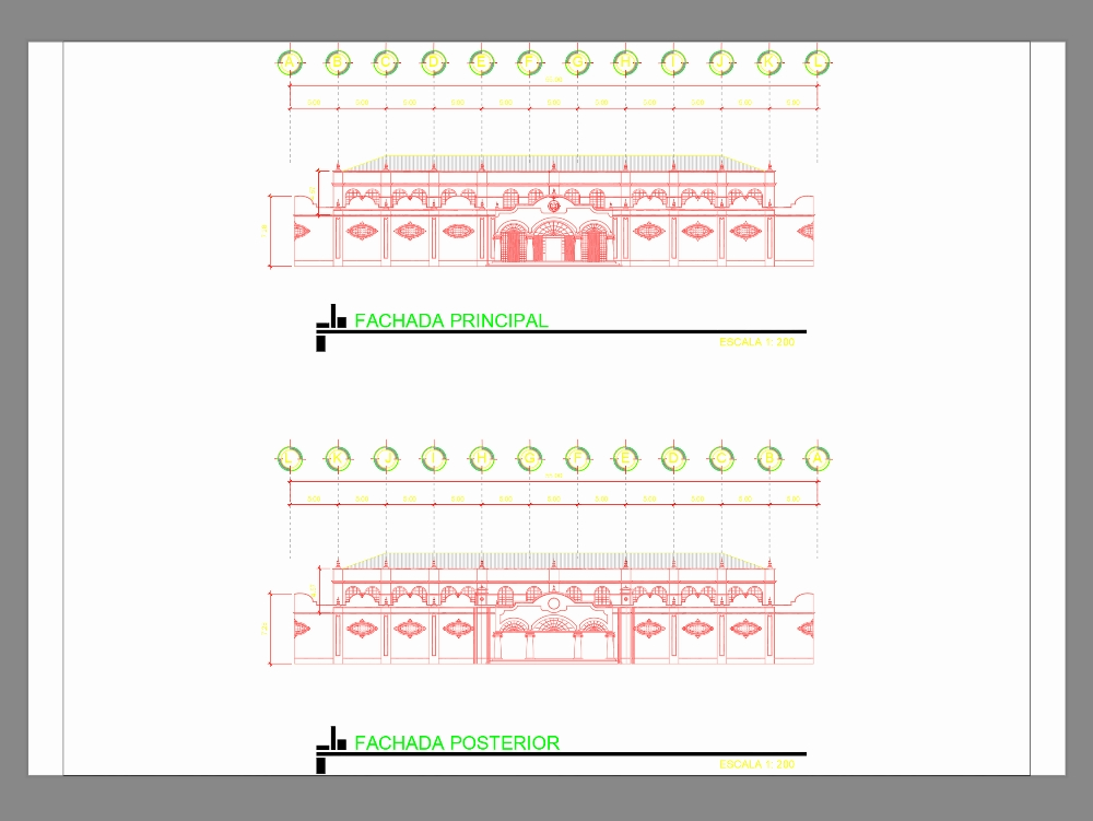 Façades de bâtiments de style éclectique