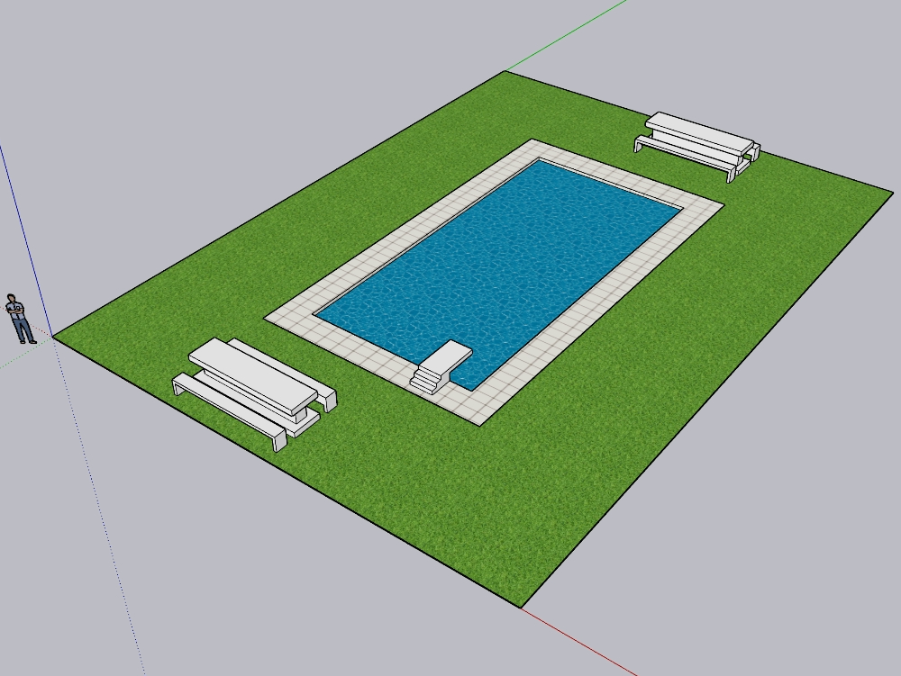 Rectangular swimming pool