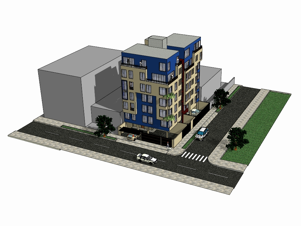 7-story multi-family home 3d