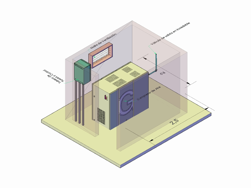 Compressor in machine room