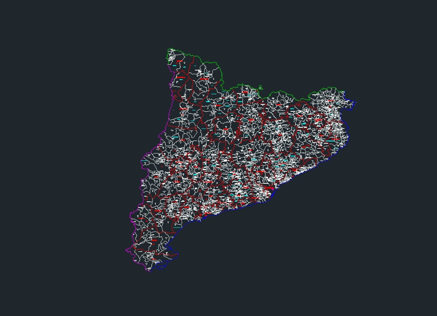 Karte Katalonien, Spanien