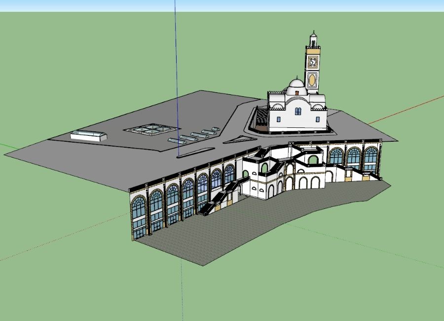 3D-Modell einer maritimen Fassade