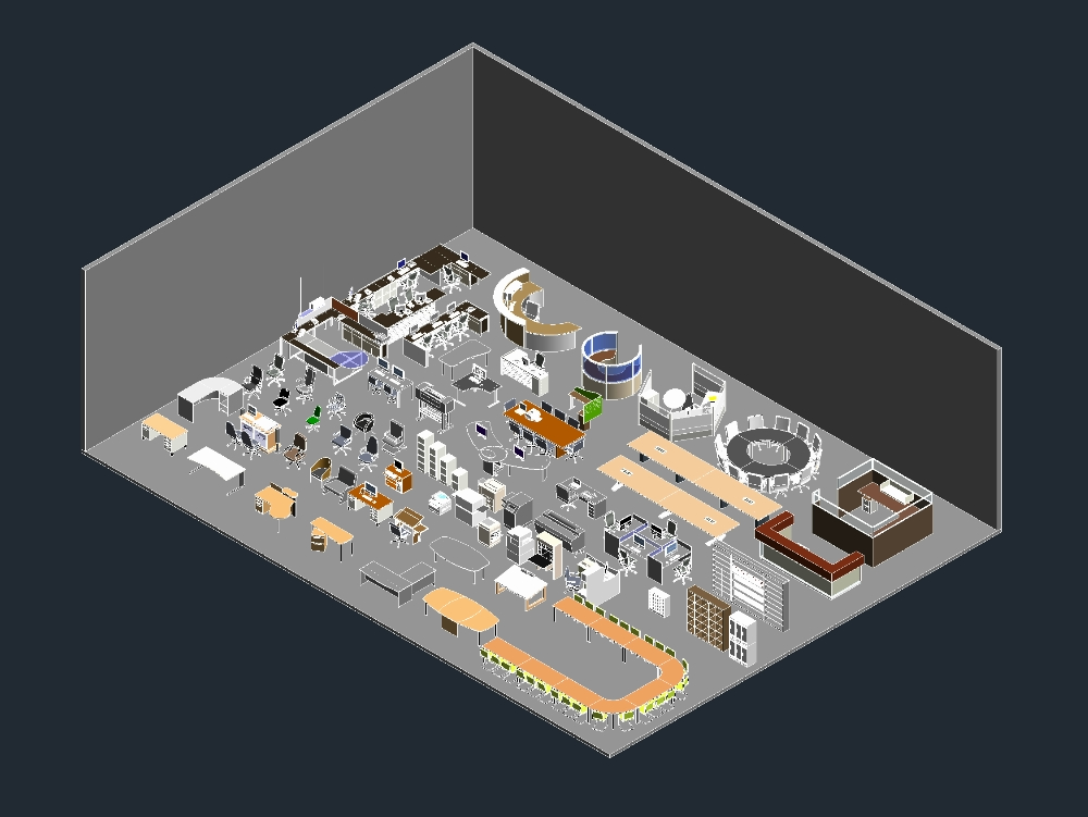 Mobiliario bim para oficina en revit