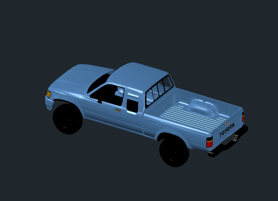 Toyota hilux 2015 modelo 3d en AutoCAD | CAD (525.1 KB) | Bibliocad