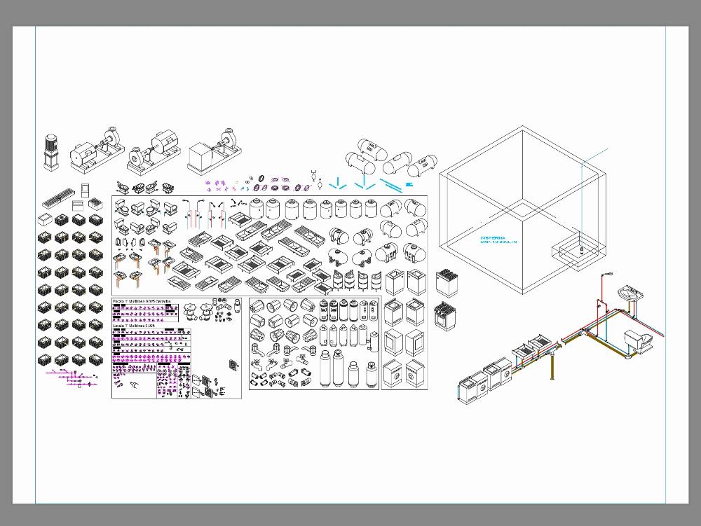 Hydrosanitary isometric blocks