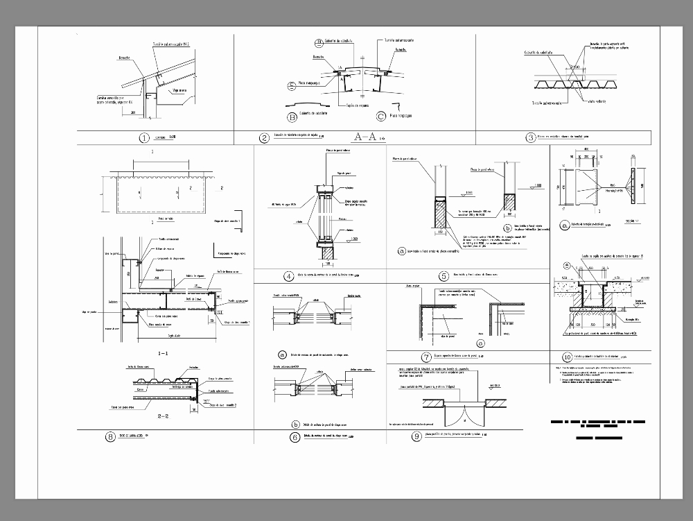 Détails de construction de la couverture