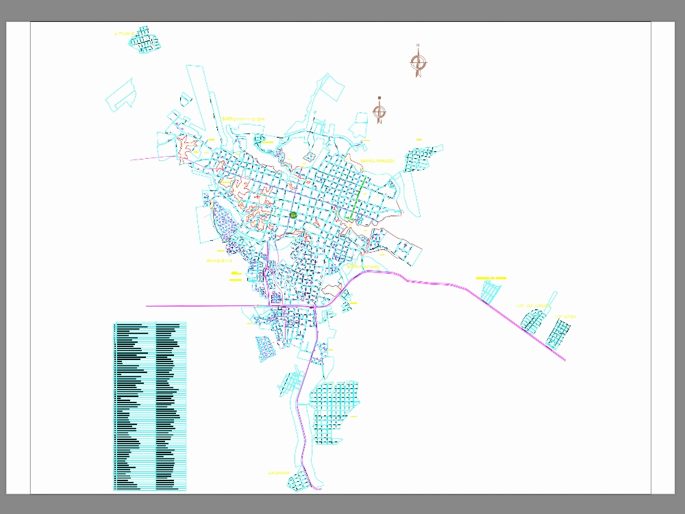 Mapa urbano da cidade de Moyobamba