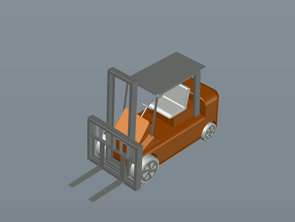 Forklift in 3d in AutoCAD | Download CAD free (368.9 KB) | Bibliocad