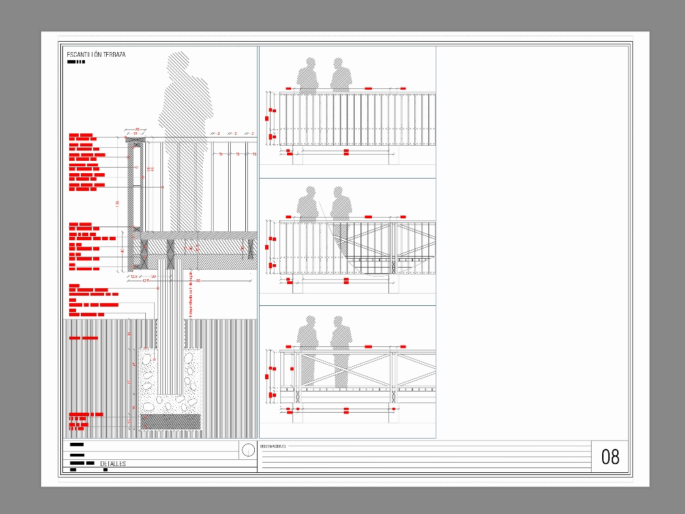 Wooden railing and deck