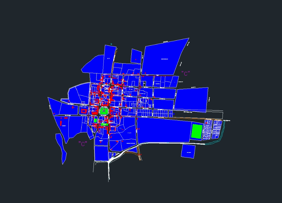 Plano urbano de lagunillas, bolivia