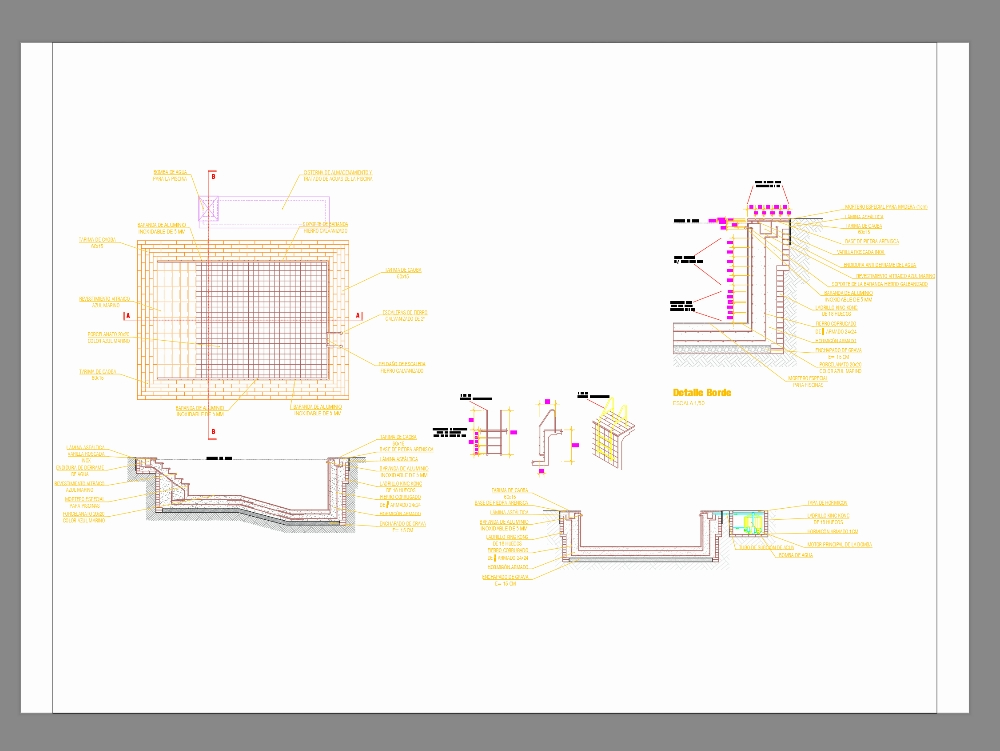 Détail de construction d'une piscine