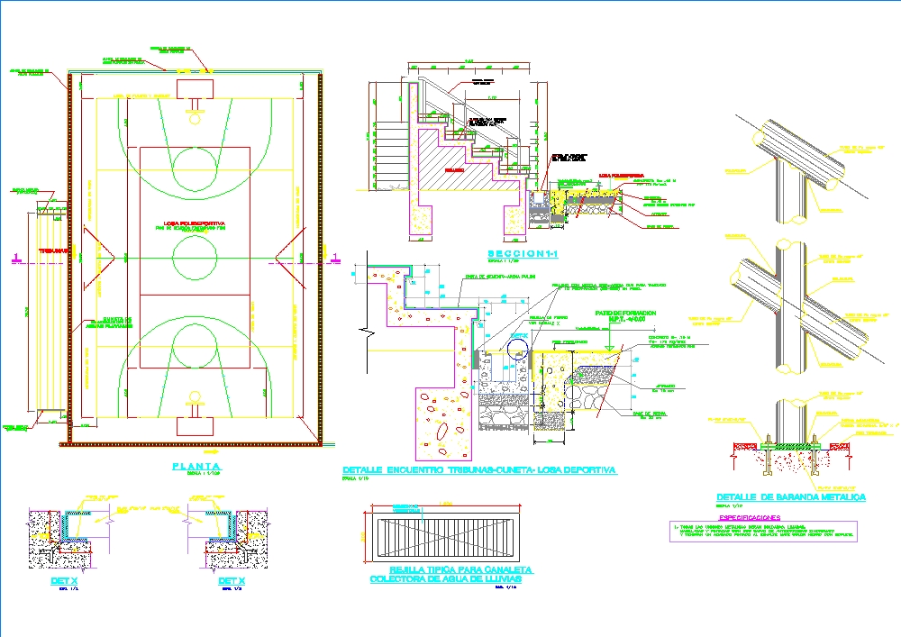 Concrete sports slab stands