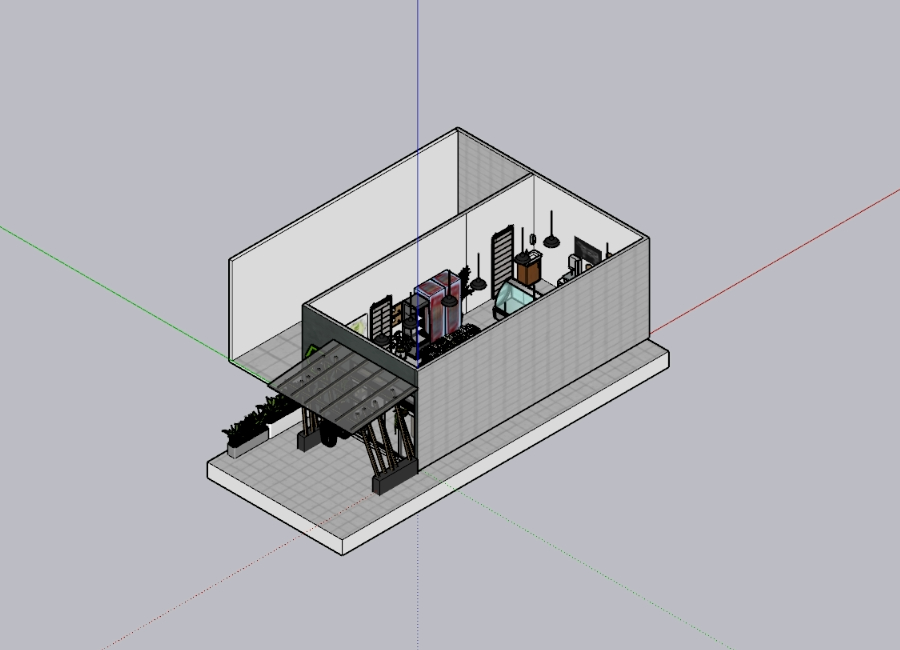 Mini supermarket type supply with butcher shop