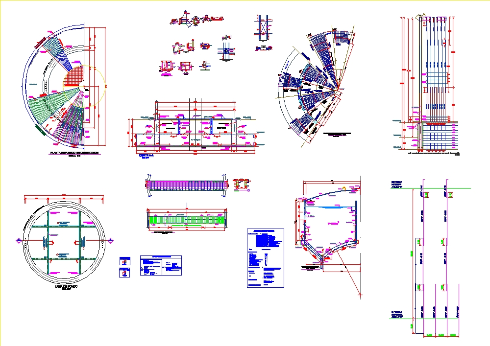 Estructura de vigas de acero de medio circulo