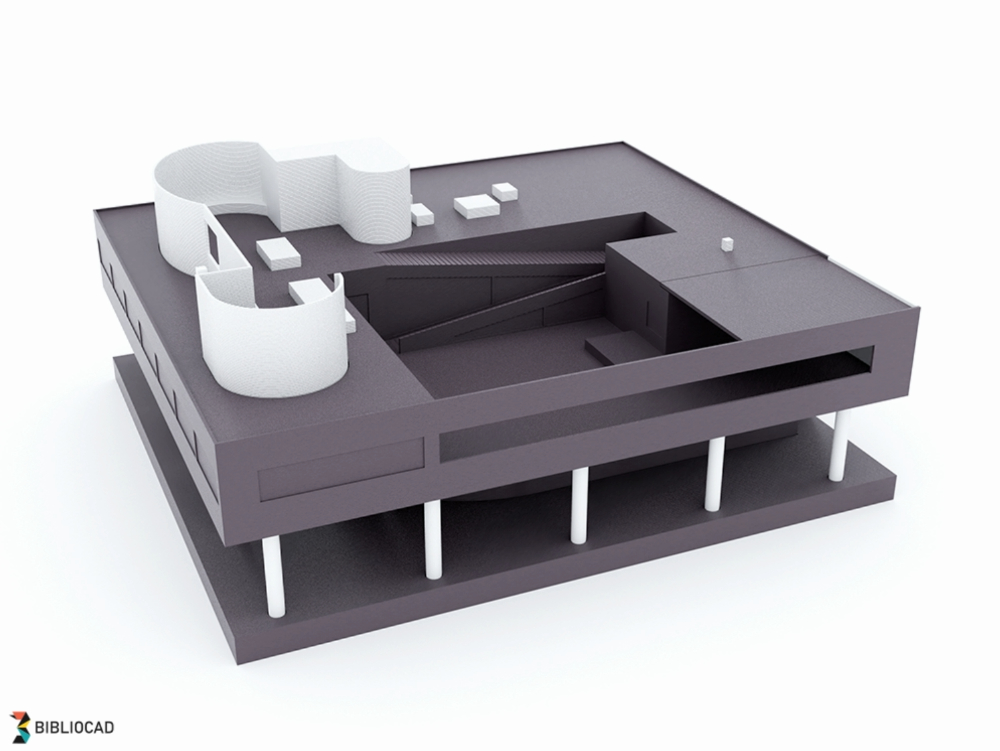 Villa Savoye model to assemble 1:1000 scale