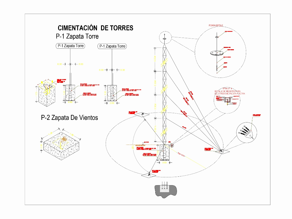 Torre de telecomunicações autoportante Cfe