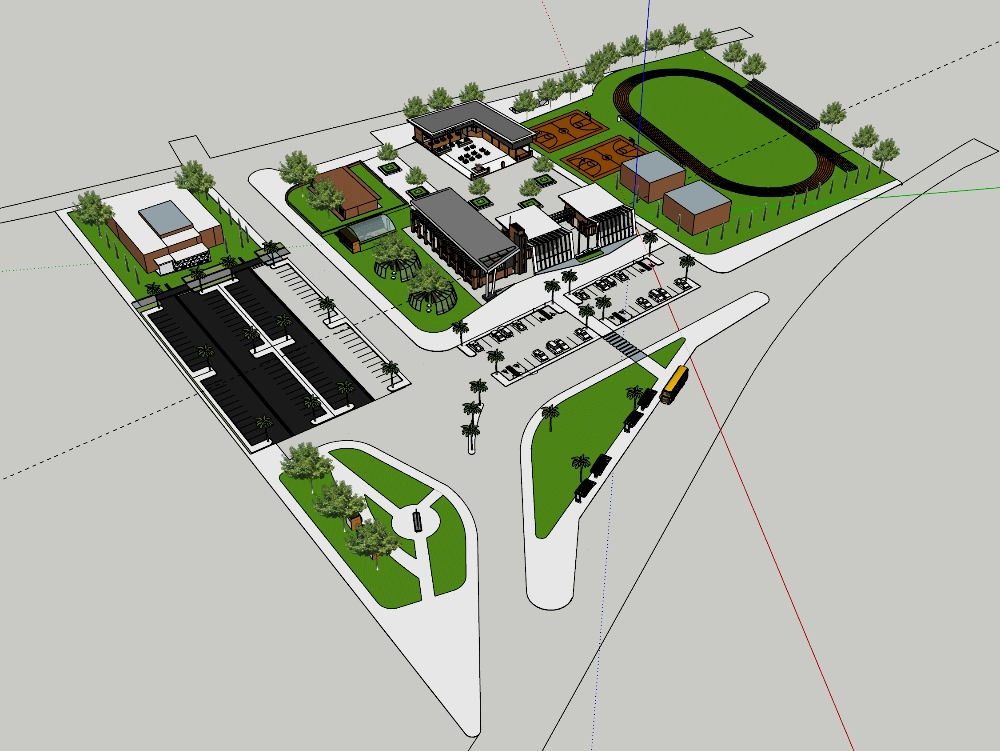 Ecole sur 3 niveaux + cafétéria et parking