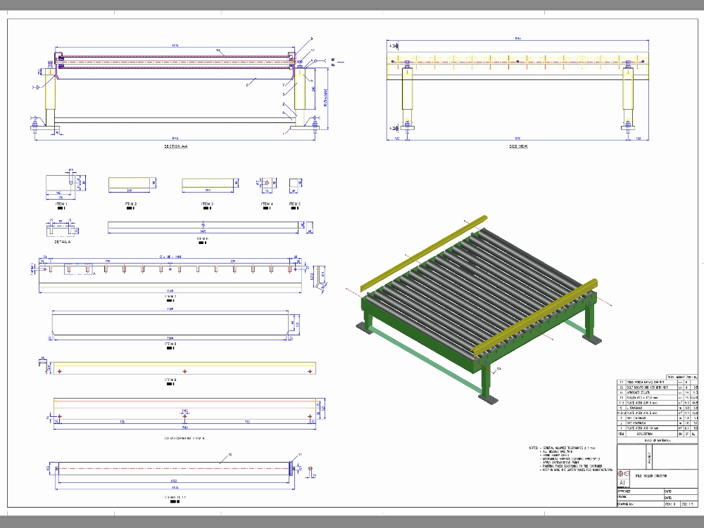 Roller conveyor for palletizer