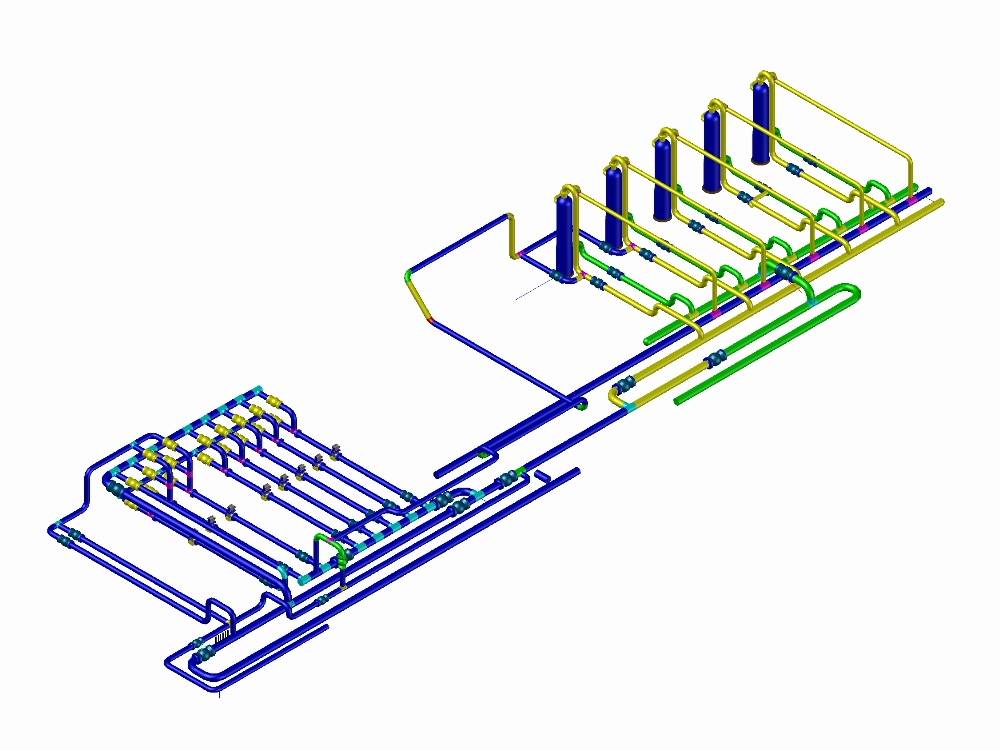 Natural gas handling station pipes