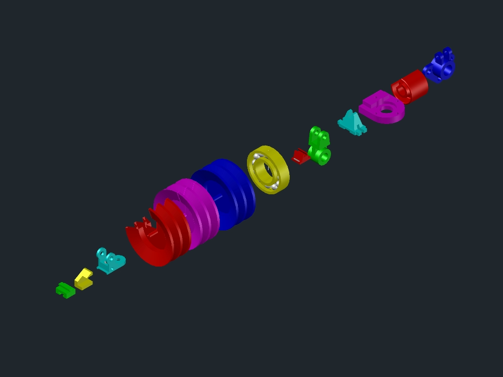 Peças mecânicas 3D para desenho técnico