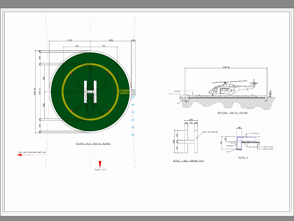 Cement foundation for helipad