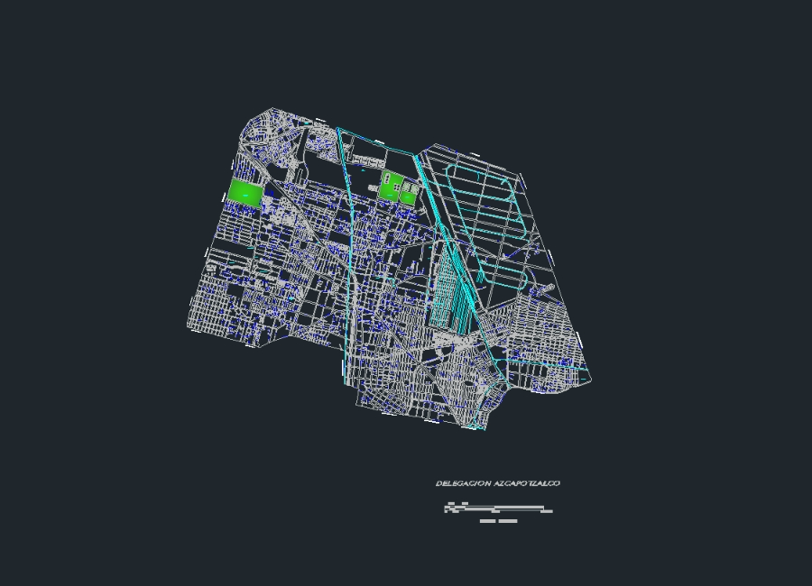 Mapa catastral de azcapotzalco, mexico