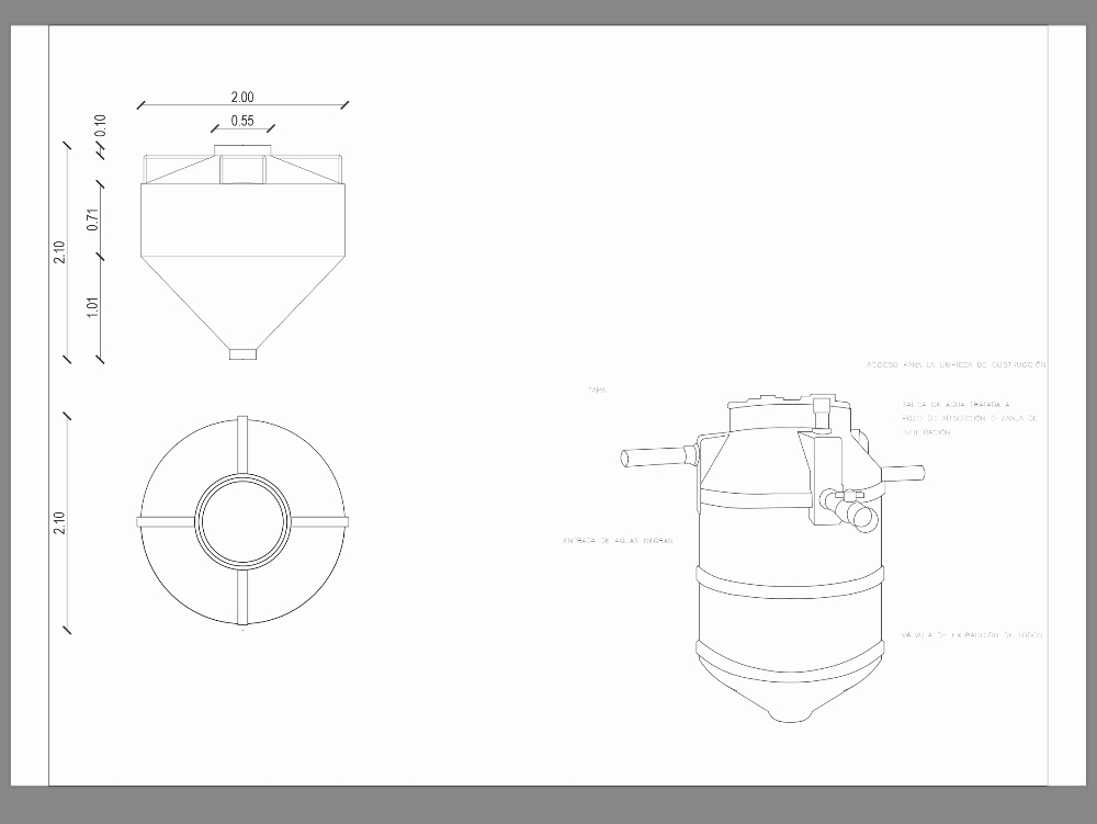 Biodigester mit einem Fassungsvermögen von 3000 Litern