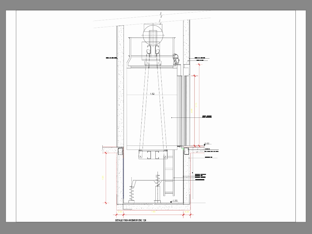 Détail de l'élévateur vertical