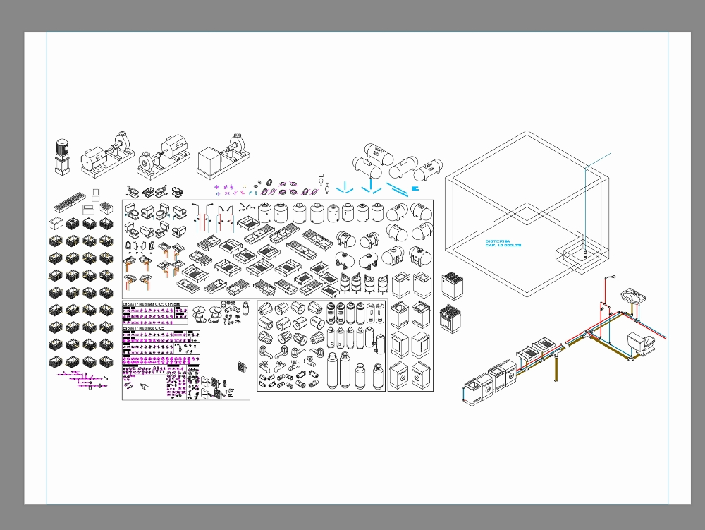 Isometrics of sanitary artefacts