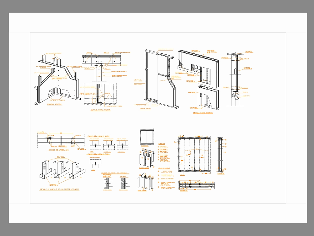 Detalhes de construção para gesso cartonado