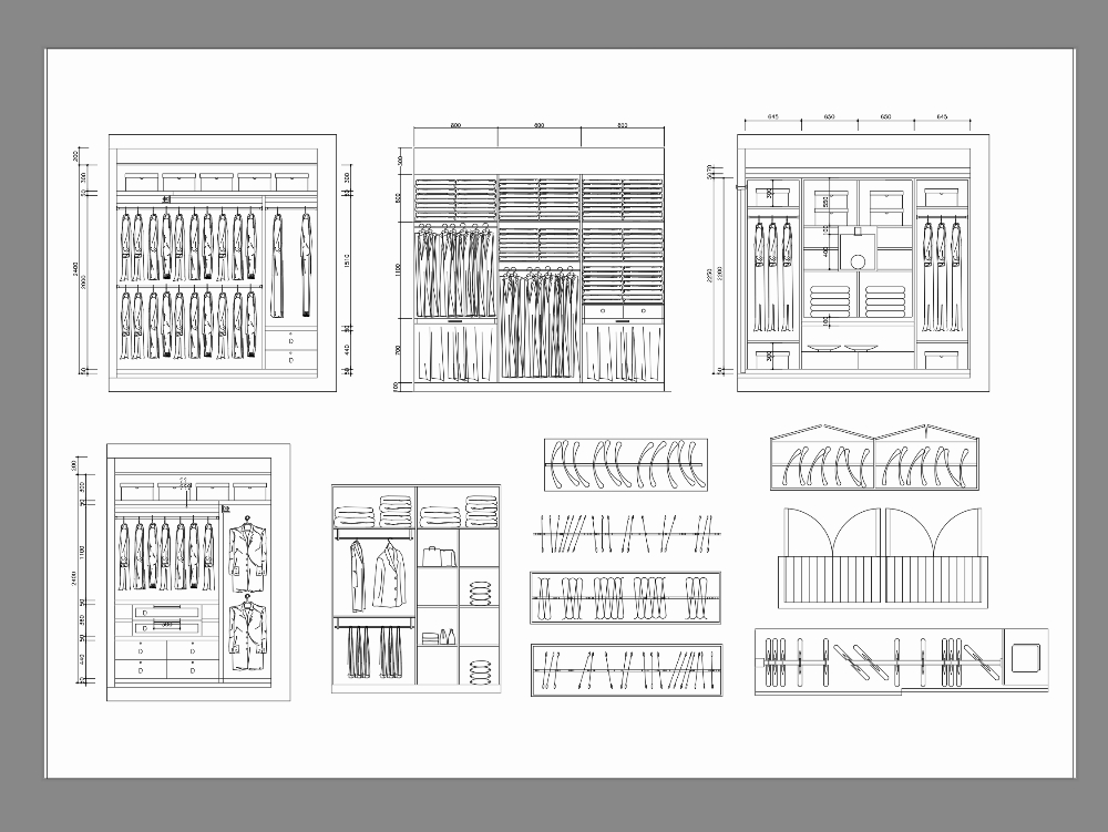 Closets on the floor and in view in AutoCAD | CAD (809.24 KB) | Bibliocad