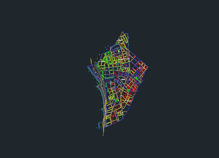 Plano cadastral de ravina, Lima, Peru.