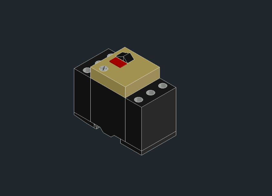 Diseño de disyuntor de motor para diseño de panel eléctrico 3d.