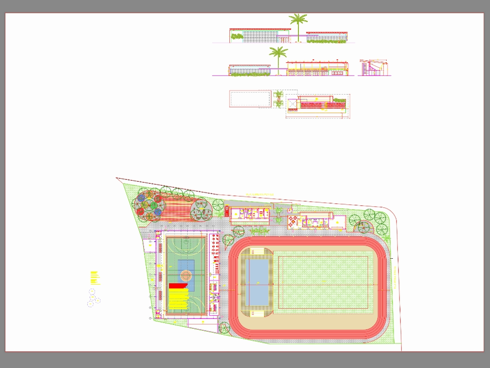 Olympic village, various courts