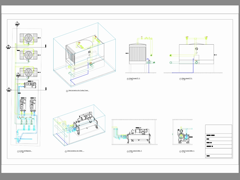 Instalacion de chiller y torre de enfriamiento