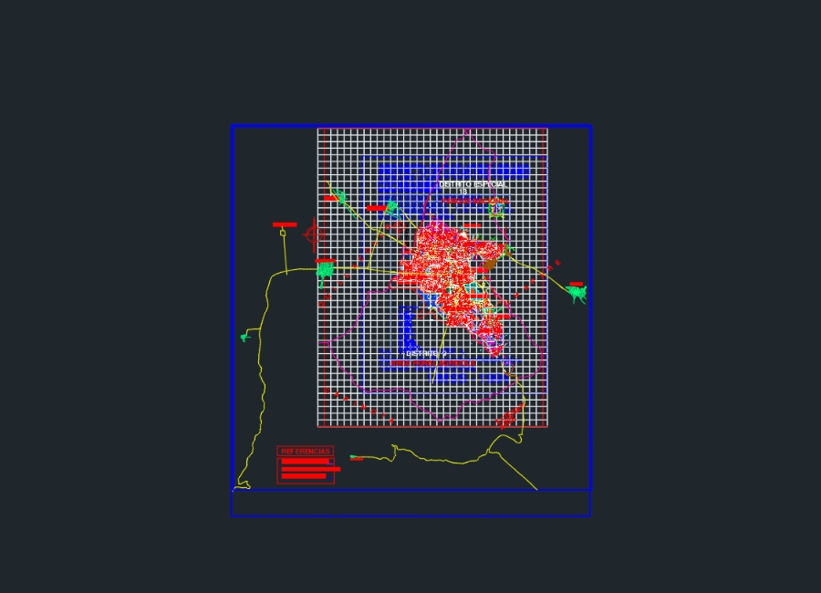 Urban map of the city of Cochabamba, Bolivia