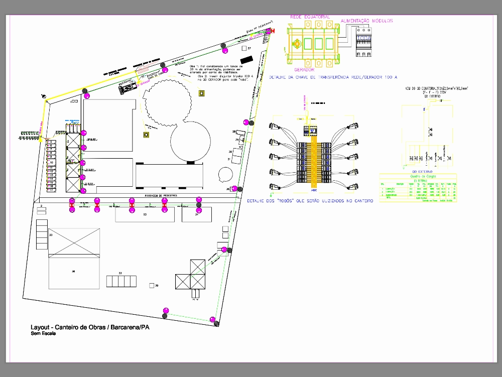 Electrical design of a construction site.