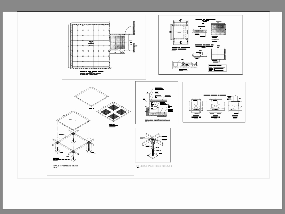 Piso técnico con estructura