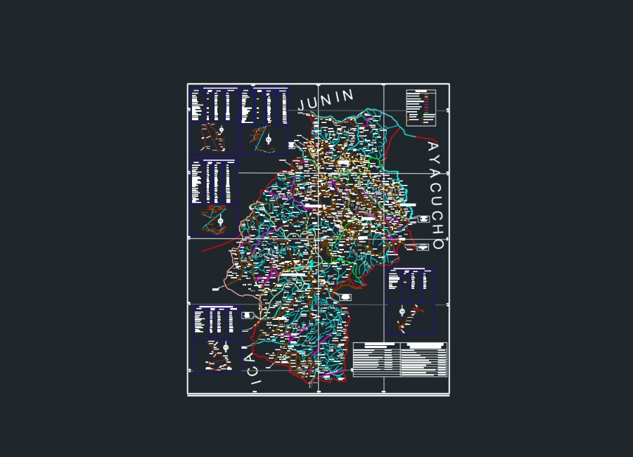 Mapa vial georeferencia do huancavelica, peru