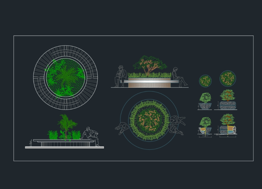 Circular plaza for use as a park