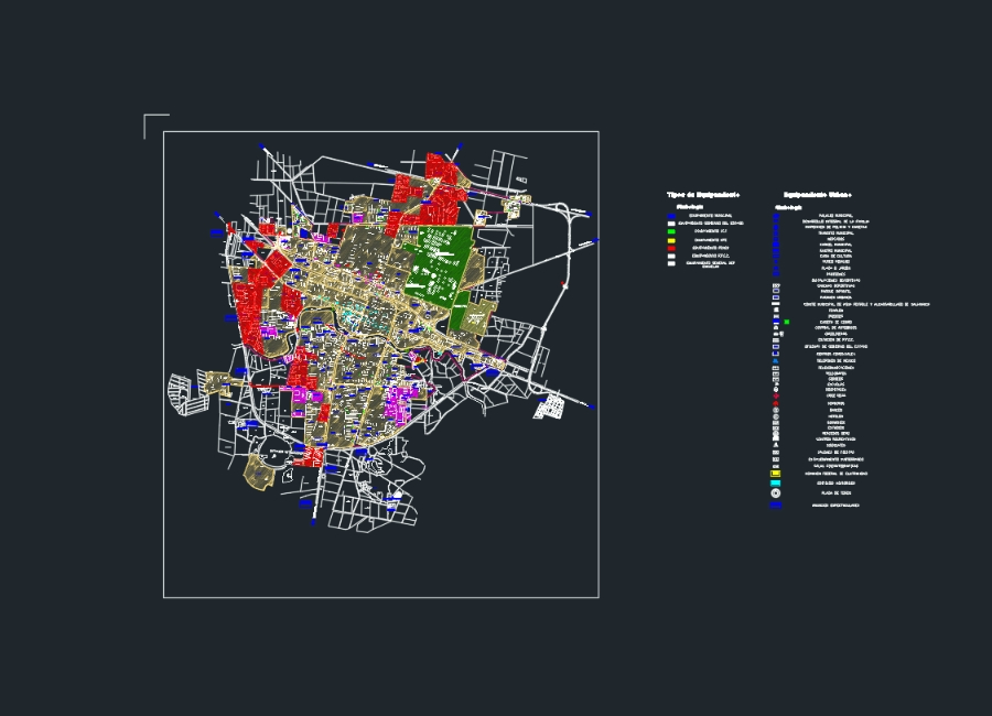 Plano de la ciudad de salamanca gusnajuato, mexico