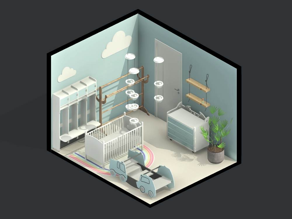 Baby bedroom in revit