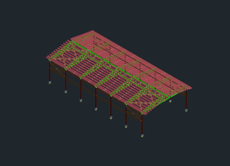 Modelo 3D de estructura de acero 