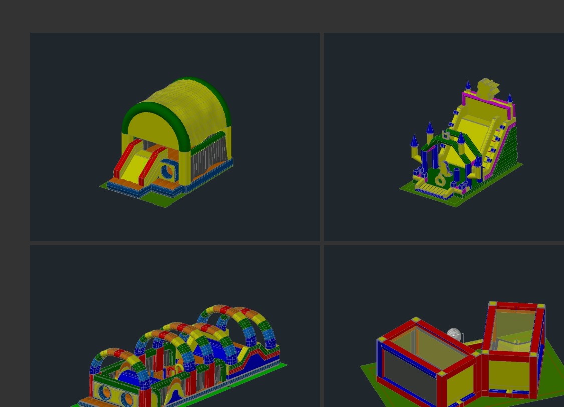 Autocad 3D-Modell von Kinderspielen 