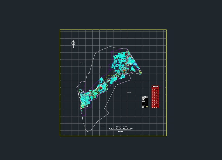 Cadastre map of Pimentel, Peru.